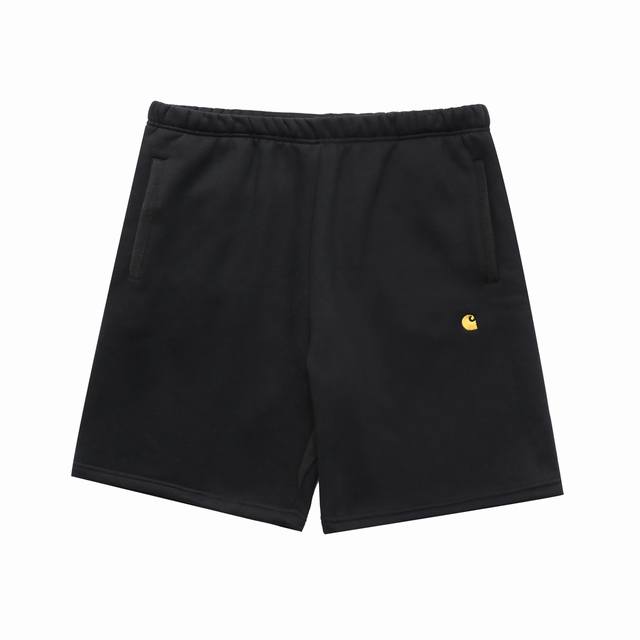 carhartt Wip卡哈特金标刺绣Logo拉绒短裤 抽绳松紧腰围搭配不夸张的宽松裤腿 工装与休闲的多重风格 420克全棉毛圈面料 面料有质感细腻 金标字母刺
