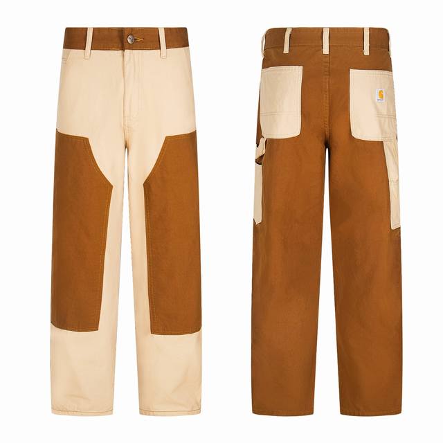 carhartt Wip 卡哈特工装双膝裤伐木裤Cleanfit工装宽松直筒长裤B01Vibe风 重磅面料手感厚实大货面料采用12盎司重磅纯棉帆布面料裤腿内侧工