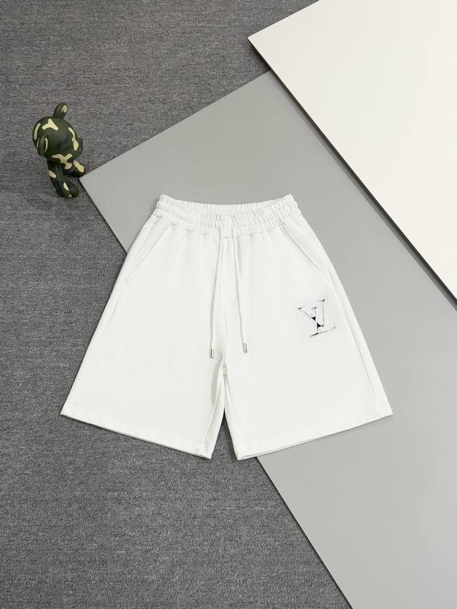 高版本] Louis Vuitton 路易威登 25Ss新品同步上架 经典切割字母贴布Logo刺绣 后开袋 短裤休闲五分裤 实打实重磅400克毛圈面料 不缩水不