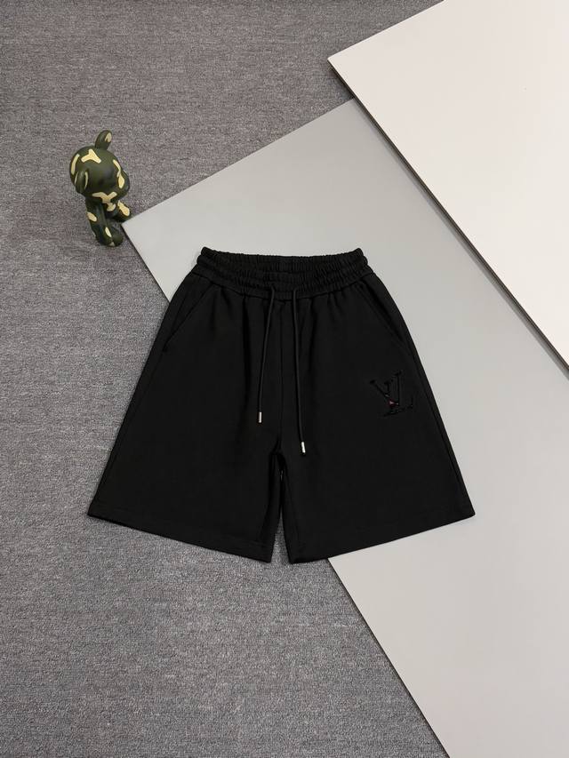 高版本] Louis Vuitton 路易威登 25Ss新品同步上架 经典切割字母贴布Logo刺绣 后开袋 短裤休闲五分裤 实打实重磅400克毛圈面料 不缩水不