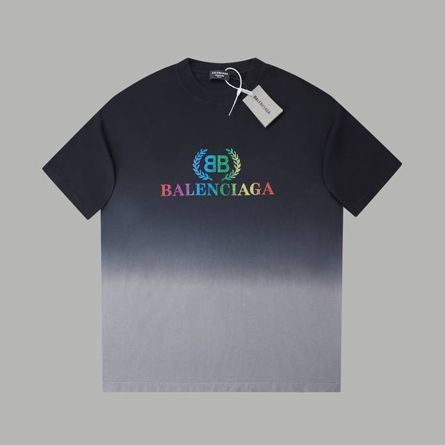 balele 巴黎世家 25Ss早春新款 字母Logo金粉印花短袖 轻奢主义 男女日常通勤穿搭必备单品 正确版本 欢迎对比 详细特征 320克100% 纯棉双纱