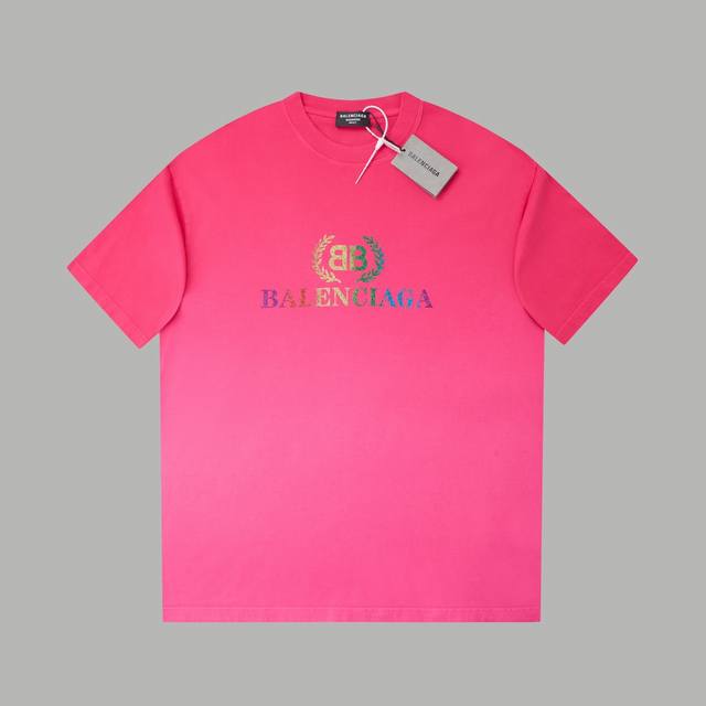 balele 巴黎世家 25Ss早春新款 字母Logo金粉印花短袖 轻奢主义 男女日常通勤穿搭必备单品 正确版本 欢迎对比 详细特征 320克100% 纯棉双纱