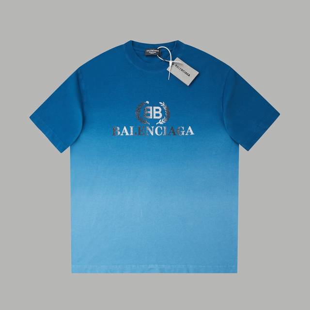 balele 巴黎世家 25Ss早春新款 字母Logo金粉印花短袖 轻奢主义 男女日常通勤穿搭必备单品 正确版本 欢迎对比 详细特征 320克100% 纯棉双纱