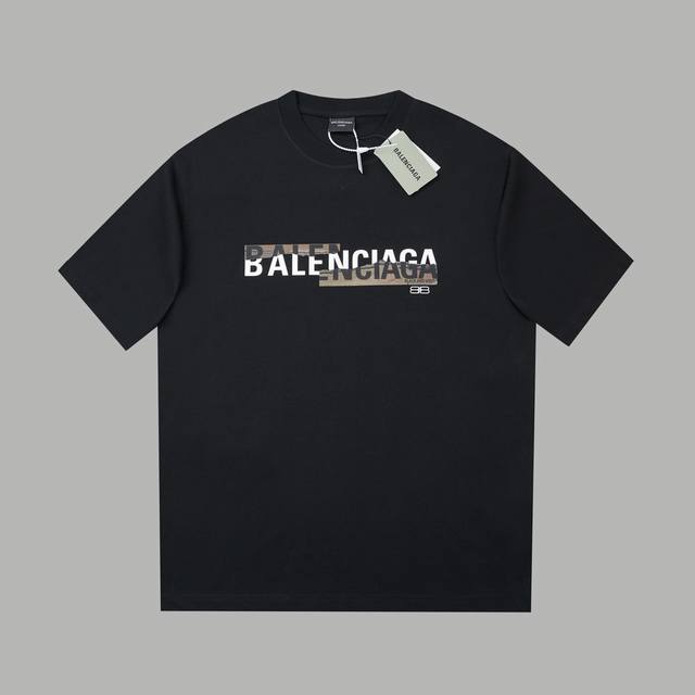 balenci*Ga 25Ss早春新 Bb图案字母Logo印花短袖 轻奢主义 男女日常通勤穿搭必备单品 正确版本 欢迎对比 详细特征 320克 % 纯棉双纱汗布