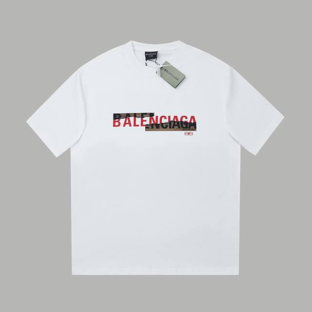 balenci*Ga 25Ss早春新 Bb图案字母Logo印花短袖 轻奢主义 男女日常通勤穿搭必备单品 正确版本 欢迎对比 详细特征 320克 % 纯棉双纱汗布