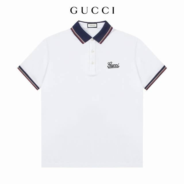 三标齐全 -Gucci 古奇专柜同步上新 精美条纹徽标翻领polo衫 -采用原版Zp一致定制索罗娜双珠地面料 螺纹同缸定染零色差 独家品质区别通货 欢迎对比 -