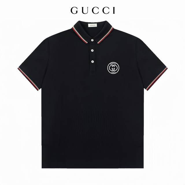 三标齐全 -Gucci 古奇专柜同步上新 精美条纹徽标翻领polo衫 -采用原版Zp一致定制索罗娜双珠地面料 螺纹同缸定染零色差 独家品质区别通货 欢迎对比 -