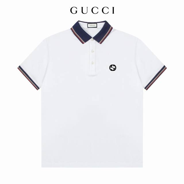 三标齐全 -Gucci 古奇专柜同步上新 精美条纹徽标翻领polo衫 -采用原版Zp一致定制索罗娜双珠地面料 螺纹同缸定染零色差 独家品质区别通货 欢迎对比 -