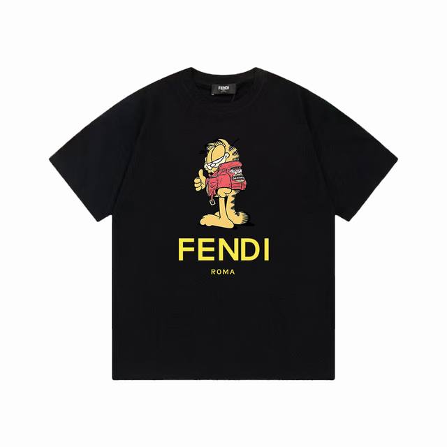 款号:F079 fendi 芬迪 25Ss 大师亲手设计潮牌新品印花圆领短袖T恤 春夏最新砖柜同步 Os落肩版型 - 260G双纱纯棉顶级面料 手感柔软 百分百