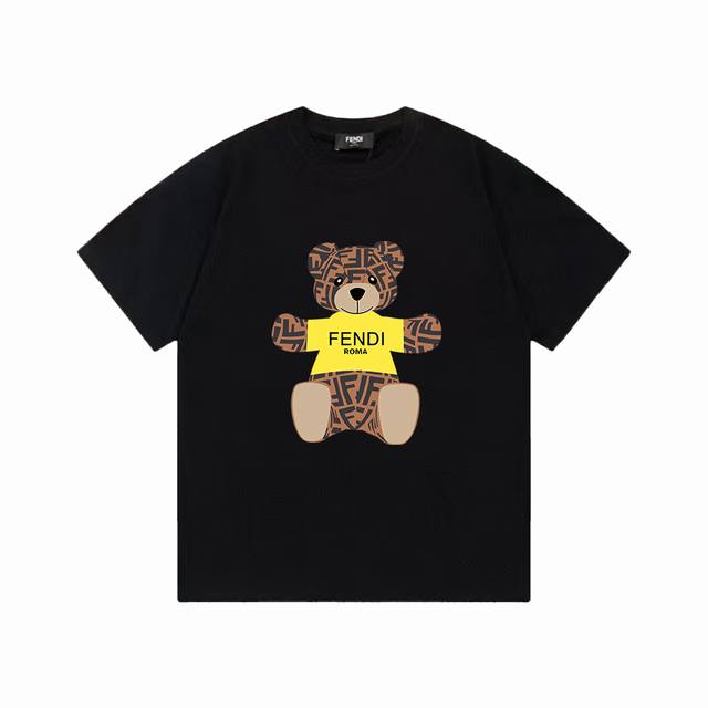款号:F078 fendi 芬迪 25Ss 大师亲手设计潮牌新品印花圆领短袖T恤 春夏最新砖柜同步 Os落肩版型 - 260G双纱纯棉顶级面料 手感柔软 百分百