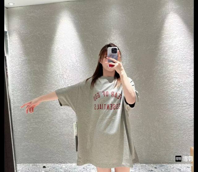 爆款模特图 全套对版Fear Of God Essentials Fall24 Back To School系列 Womens Tri-Blend Crewne