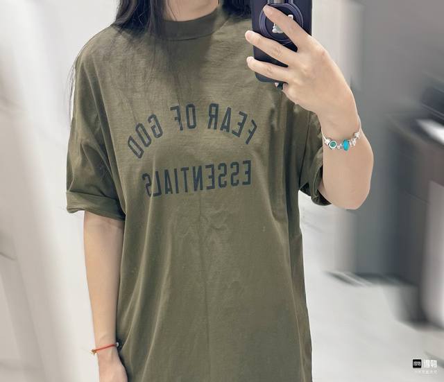 爆款模特图 全套对版Fear Of God Essentials Fall24 Back To School系列 Womens Tri-Blend Crewne