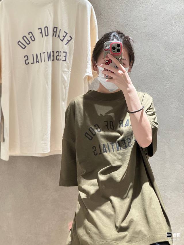 爆款模特图 全套对版Fear Of God Essentials Fall24 Back To School系列 Womens Tri-Blend Crewne