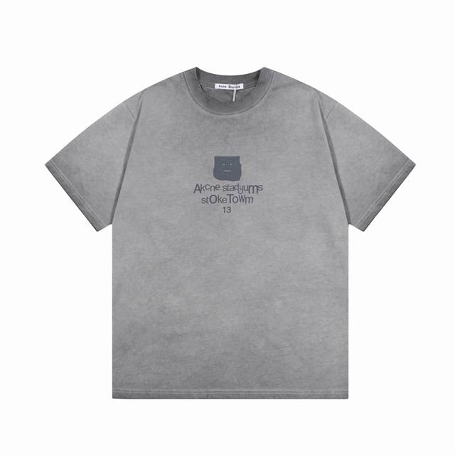 高品质 Acne25Ss新款炒色做旧短袖 面料采用高克重布料 280克双纱面料 100%纯棉高端品质 版型宽松 水洗炒色效果很赞 三标齐全 时尚达人必备款 男女