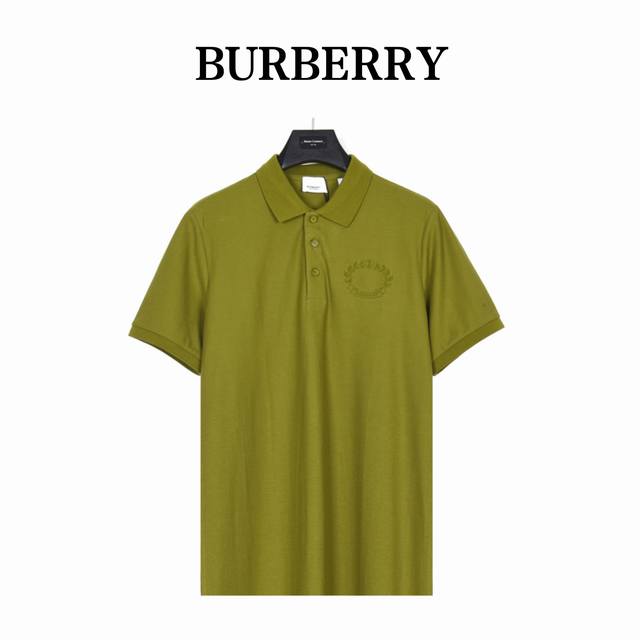 burberry巴宝莉Bbr 24Ss 胸口麦穗刺绣短袖polo衫 面料采用240G专用珠地面料 宝蓝色,花灰色珠地布为原版定染 前幅采用进口田岛机万针刺绣 下