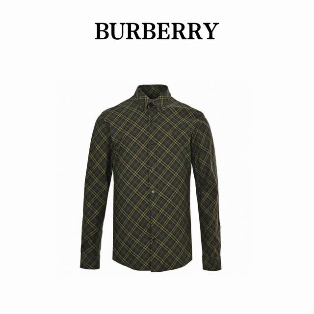 burberry 巴宝莉 25Ss 盾牌刺绣斜格纹衬衫 意大利精纺面料 能够确保纱线的均匀度和细腻度使得面料的手感更加柔软舒适 这些后整理工艺不仅提高了面料的耐