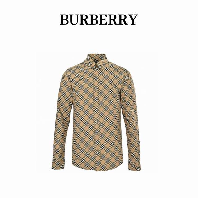 burberry 巴宝莉 25Ss 盾牌刺绣斜格纹衬衫 意大利精纺面料 能够确保纱线的均匀度和细腻度使得面料的手感更加柔软舒适 这些后整理工艺不仅提高了面料的耐