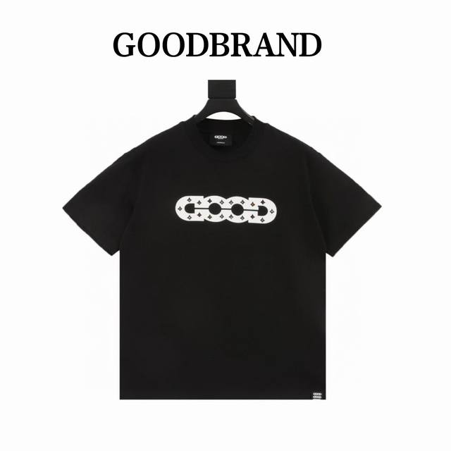 goodbrand 镂空图案四芒星圆领套头短袖T恤 男女同款 350克面料 颜色 黑色 白色 尺码 S-Xl