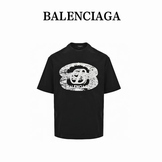 balenciaga 巴黎世家 24Ss 斑驳做旧字母印花短袖 印花材料采用安全环保无毒婴儿认证的发泡材料 印花轮廓清晰干净 有康丽机器出来的质感 如果衣服要清