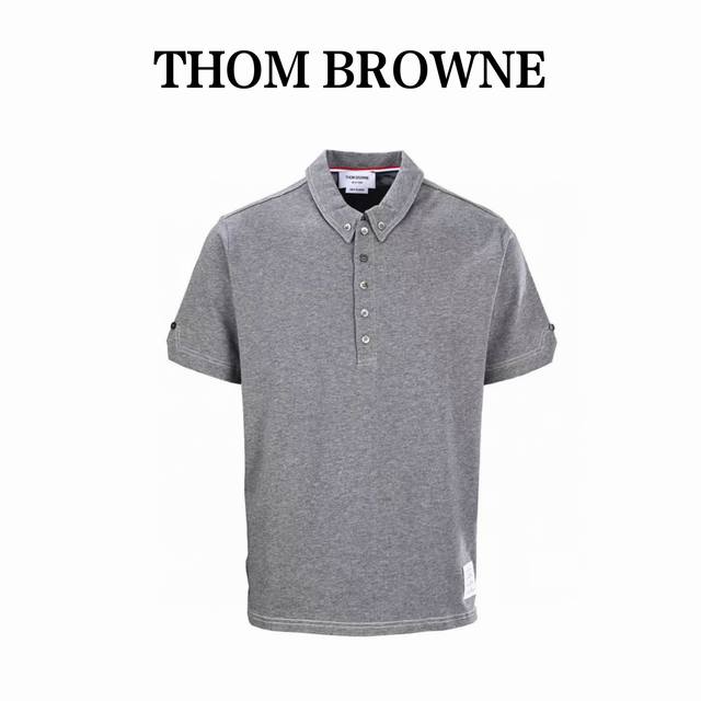 thom Browne 汤姆布朗Tb 撞色明线短袖polo衫 采用 G Tb专用纯棉平纹针织布料 海军蓝搭配撞色缝线设计 原版原身V叉撞色间明线 整件衣服14粒