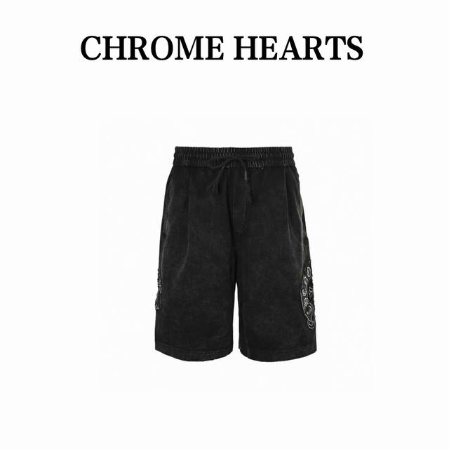 chrome Hearts 克罗心 25Ss 贴布马蹄十字咖刺绣水洗短裤 短裤起飞 超帅的男神裤 380G针织全棉重磅炒洗面料 版型超级赞 反复水洗不变形 炒洗