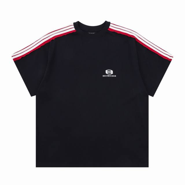 balenciag* 巴黎世家 Unity Sports Icon 双环刺绣拼色条纹短袖 码数Xs-L