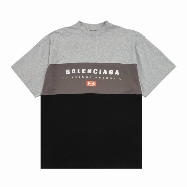 balenciag* 巴黎世家 三色拼接字母印花短袖 码数Xs-L
