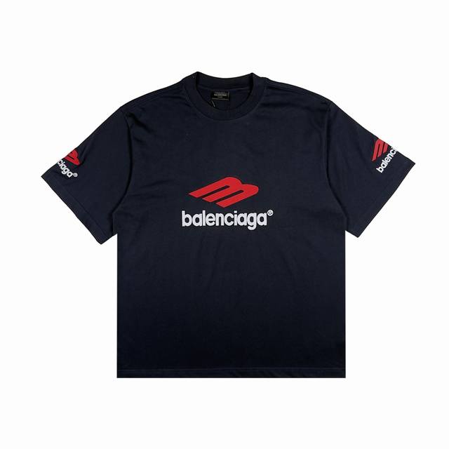 balenciag* 巴黎世家 斜体M字母刺绣短袖 高克重精梳棉面料 不易出褶 宽松版型 尺码Xs-L