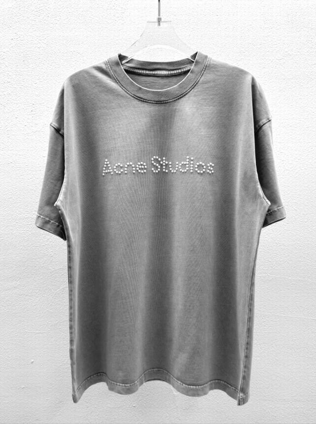 Acne Studios圆领T恤 简约珍珠款 280克全棉双股精纱洗旧面料 宽松 S版型裁剪 符合当下的潮流审美 大大地 一件包容性强 随意上身就能轻松凹出造型