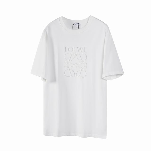W12 loewe 罗意威 24Ss Logo刺绣短袖 -定制250G全棉双纱紧密爽滑面料 布面干净 布纹清晰 手感非常细腻扎实 更加力挺 -万针刺绣工艺 进口