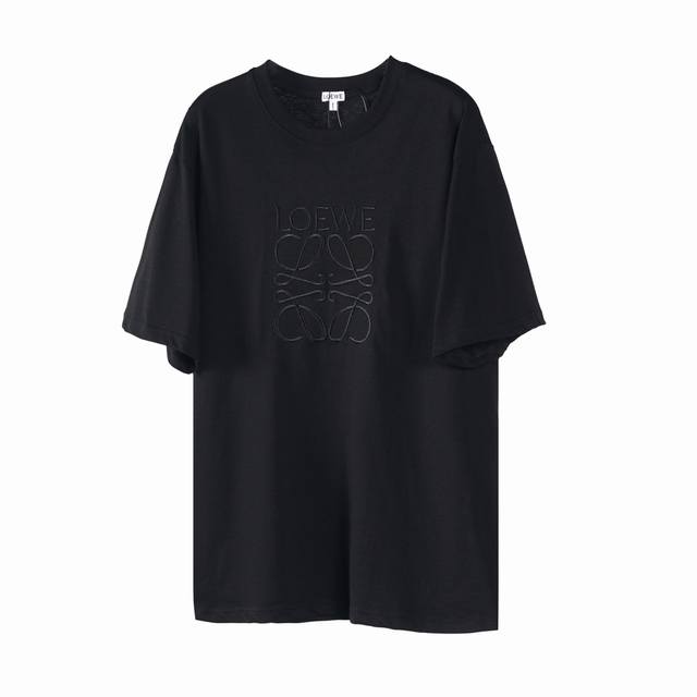 W12 loewe 罗意威 24Ss Logo刺绣短袖 -定制250G全棉双纱紧密爽滑面料 布面干净 布纹清晰 手感非常细腻扎实 更加力挺 -万针刺绣工艺 进口