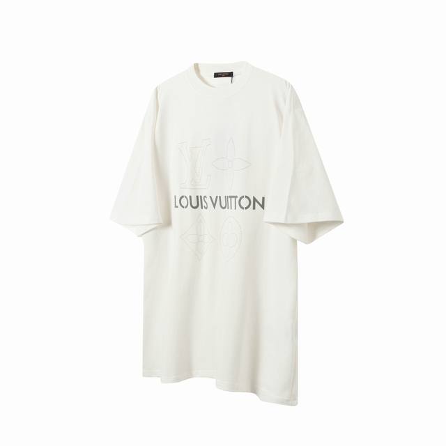 L72 lv 路易威登 25Ss四叶草印花烫珠Logo短袖 面料采用280克重精梳棉 定制32支1*1螺纹 成衣两遍水洗处理 面料舒适亲肤无异感 定制定染面料