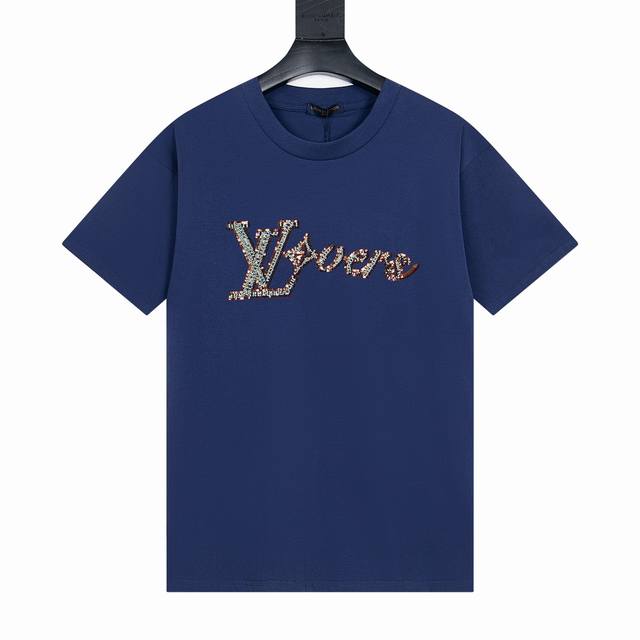 款号Y638 louis Vuitton*路易威登 lv 新款重工珠片绣短袖T恤 采用原板独家定制260克32支双莎纯棉面料 质感非常柔软舒服 %区别市场的顶级