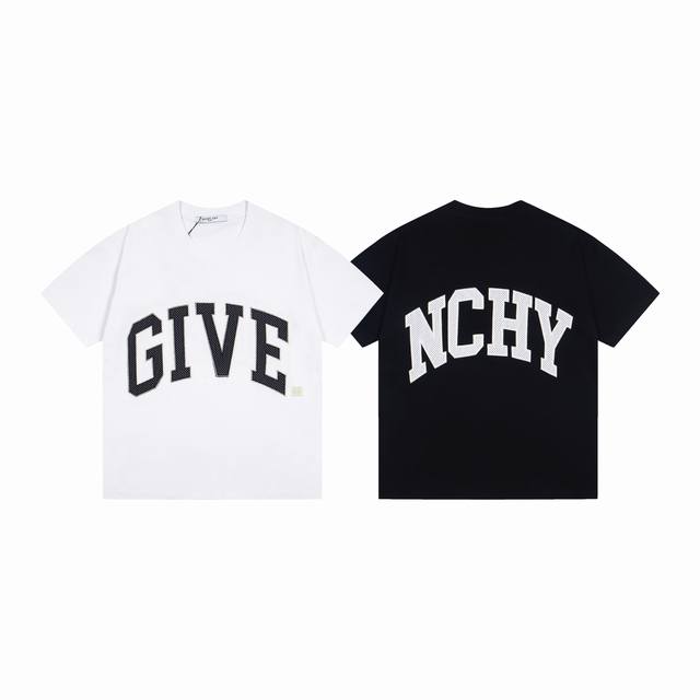 款号 Y120 纪梵希Givenchy网格刺绣短袖 质棉质平纹针织圆领 T 恤 料采用 %进口棉 高密度进口270克重面料 高温染色 后定而成 三标齐全 吊牌