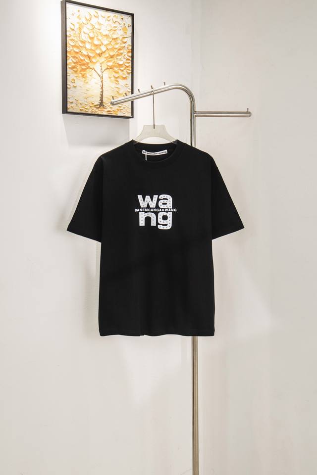 款号 Y154 alexander Wang亚历山大王重工铆钉镶嵌凹起硅胶反光短袖T恤 280克纯棉双砂面料 所有面料均已提前做过缩水 品质第一 所见即所得 不