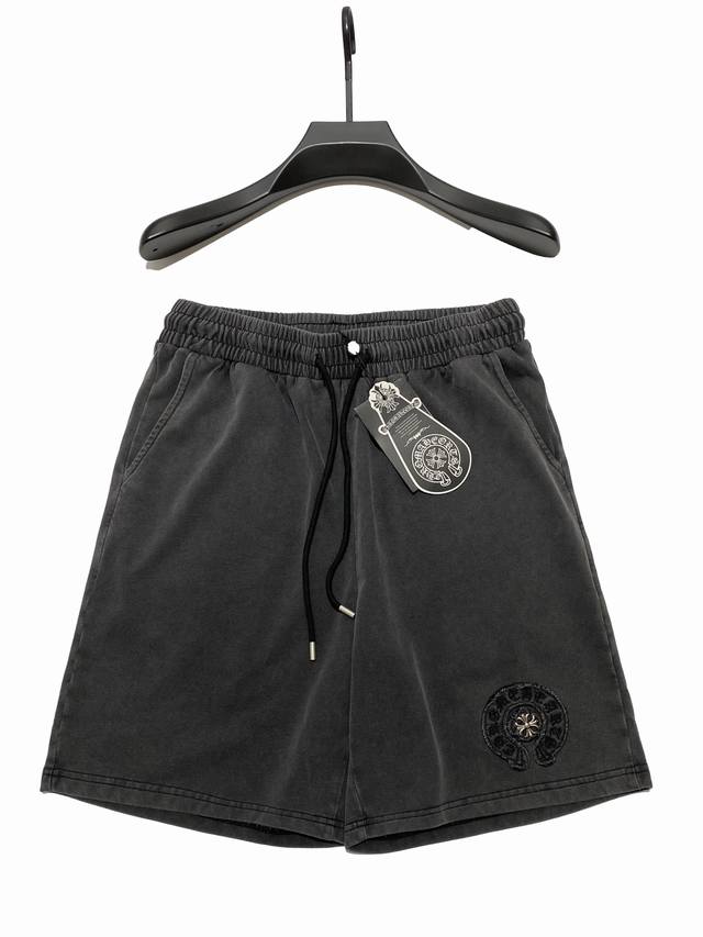 款D55 克罗心 chrome Hearts 克罗心 25S S 水洗马蹄棉质短裤五分裤 顶级面料品质短裤 夏季搭配绝对高级好看 高端版本 欢迎随意对比 整体版