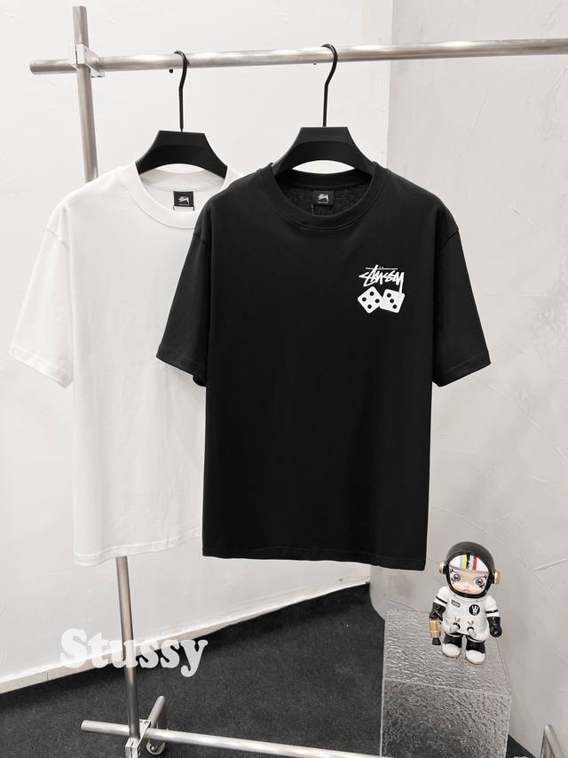款D63 斯图西 stussy斯图西 冰块骰子融化Logo印花短袖T恤男女同款情侣短袖T恤-顶级版本 经典款式高街滑板摇滚风格 纯棉双纱面料 宽松版型 高版本品