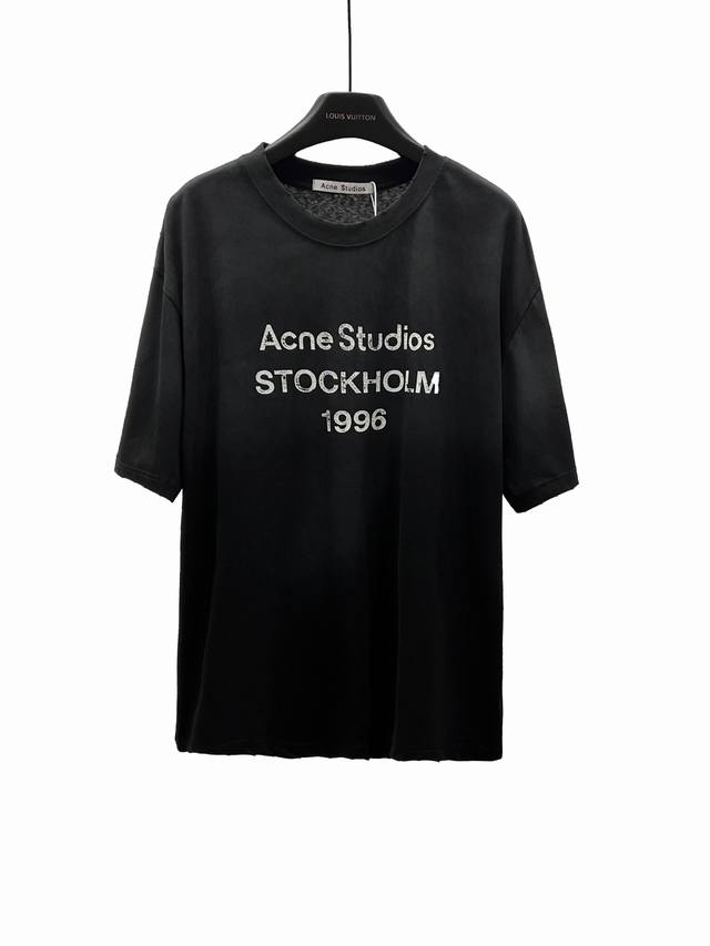 款F35 Acne acne Studios 1996经典破坏纪念短袖T恤系列 面料采用2原版40%麻60%棉面料轻微褪色做旧 全边磨破 谁穿谁好看系列各大明星