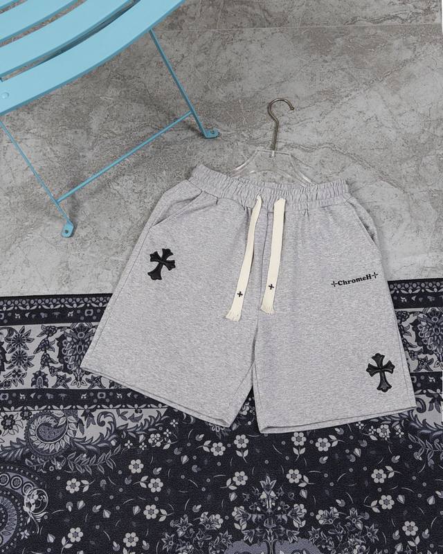 款D12 克罗心 chrome Hearts 24Ss 克罗心裆前梵文字母刺绣Logo织带短裤 精选高精度酷丝绵精梳面料 清爽丝滑透气 告别厚重感 清清爽爽 全