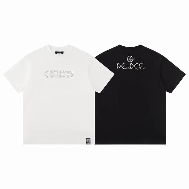 款F26 Good 顶级品质 放心对比 定制包装袋 goodbrand 25Ss亮片烫钻重磅短袖T恤 yb一比一开发 100%棉 采用订色订染毛圈纯棉衣面 32