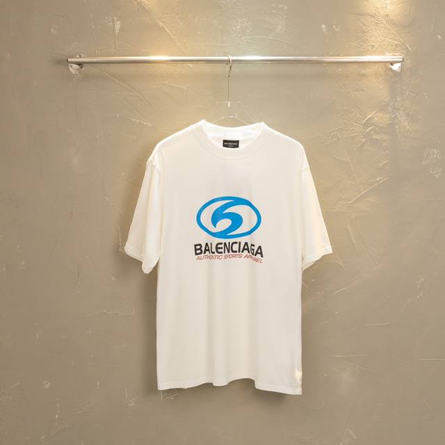 款M56 巴黎 balenciaga 巴黎世家 Ss 模糊Logo直喷印花短袖T恤 正确260G定染双纱面料 进口直喷机器环保材料印花 字母立体清晰 效果立体