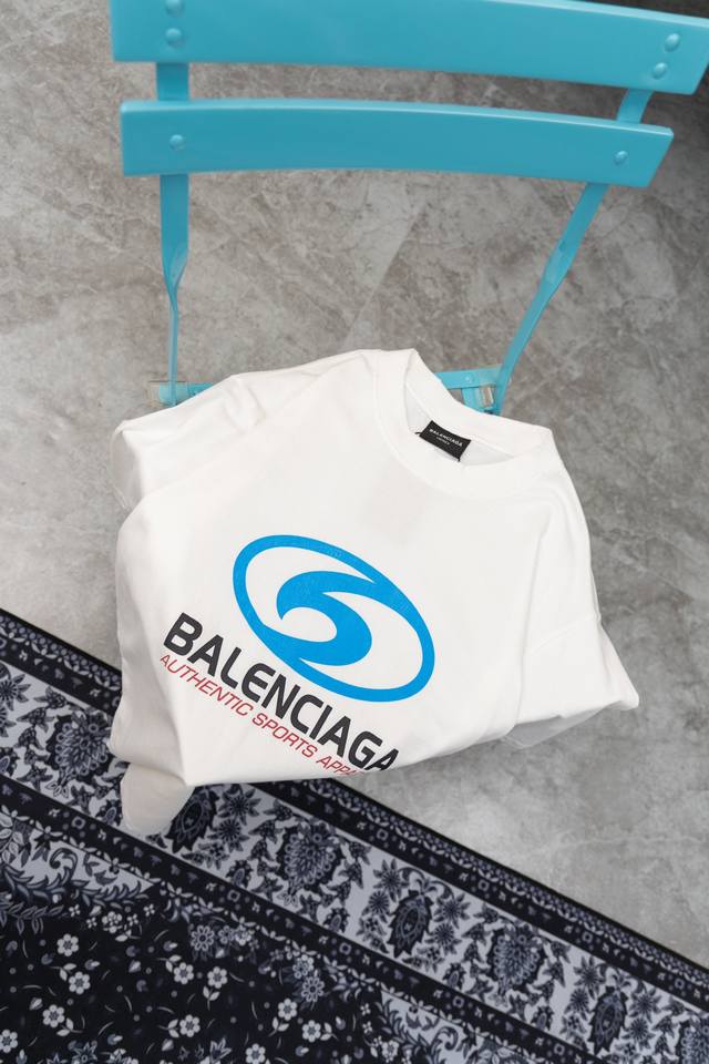 款M56 巴黎 balenciaga 巴黎世家 Ss 模糊Logo直喷印花短袖T恤 正确260G定染双纱面料 进口直喷机器环保材料印花 字母立体清晰 效果立体