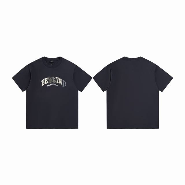 款M75 巴黎短袖 巴黎世家Balenciaga 字母Logo涂鸦.牙刷刺绣短袖T恤 .砖柜同步 第一时间正品开发研制 欢迎对比 面料采用巴黎Zp定织定染全棉双