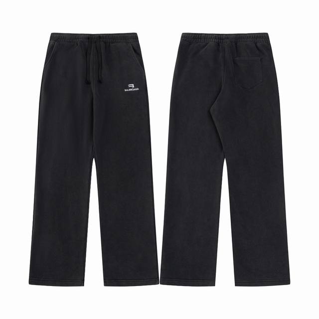 款M728 巴黎裤子 balenciaga新款巴黎世家新款长裤做旧磨破工艺裤子 早春款24Ss秀款裤 刺绣字母高品质长裤 360G纯棉水洗做旧裤子 手工磨破 定