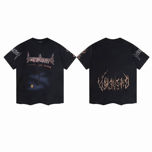 款M321 巴黎颠倒短袖 顶级版本 巴黎世家 Balenciaga23早秋新款新款巴黎世家一眼万年破败感短袖 blcg23Fwoversized颠倒短袖T恤混合