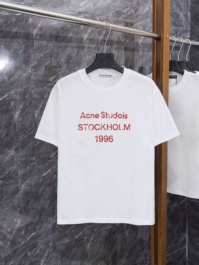 款号J08 acne Studios-早春短袖25Ss系列 280克双纱32支经典款式1996宽松落肩圆领T恤 新品银丝印花Logo字母 强烈推荐 非常百搭 真