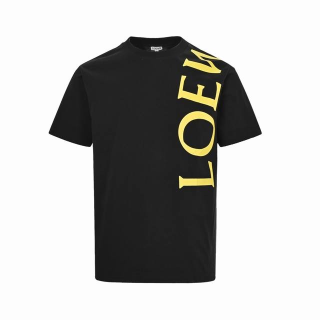 loewe 罗意威 25Ss 字母大Logo印花短袖 面料采用240克重精梳棉 定制1*1螺纹 成衣两遍水洗处 面料舒适亲肤无异感 定制定染面料 纺织密度高 垂