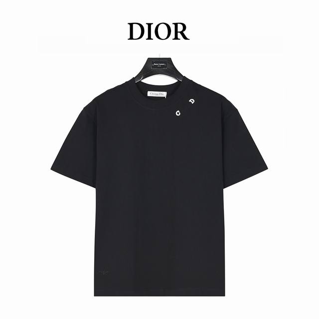 dior 迪奥 25Ss 领口Cd串珠Logo蜜蜂刺绣短袖T恤 采用原版280G双纱对版定织定染面料 螺纹同缸定染零色差 独家品质 区别通货 领口Cd串珠Log
