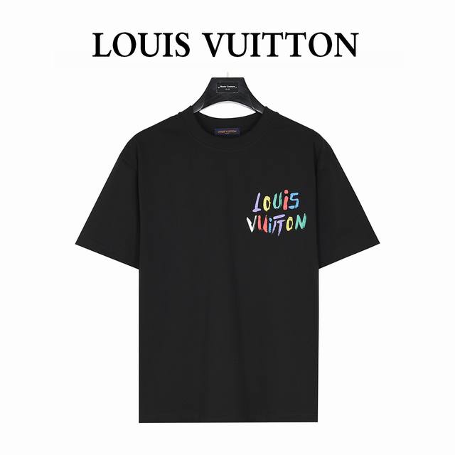 louis Vuitton 路易威登 25Ss 手绘彩色Logo涂鸦短袖T恤 购入原版开模打造 全套定制辅料 所有细节完美还原 定织定染260G纯棉双纱紧密棉面