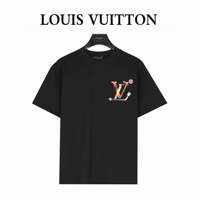 louis Vuitton 路易威登 25Ss 彩色涂鸦Logo印花短袖T恤 购入原版开模打造 全套定制辅料 所有细节完美还原 定织定染260G纯棉双纱紧密棉面